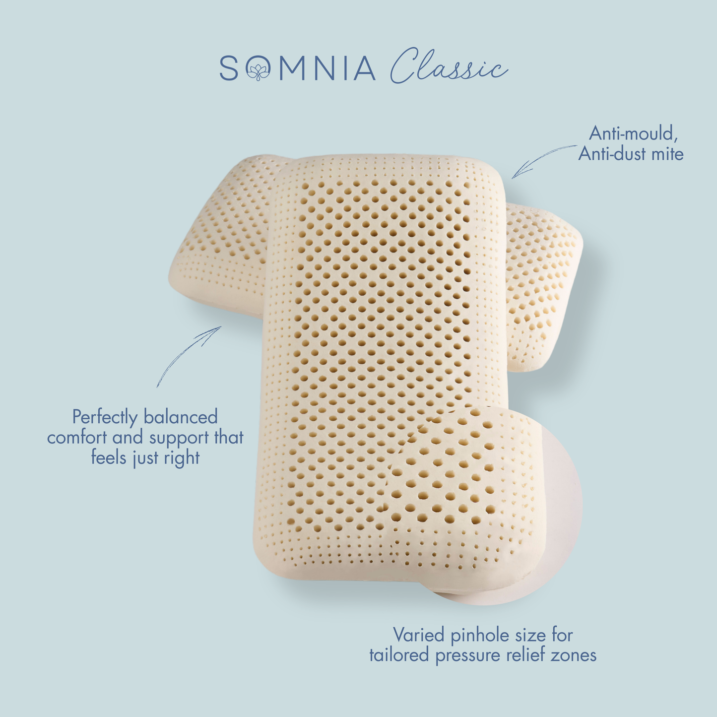 SOMNIA Classic Pillow - Balanced Support