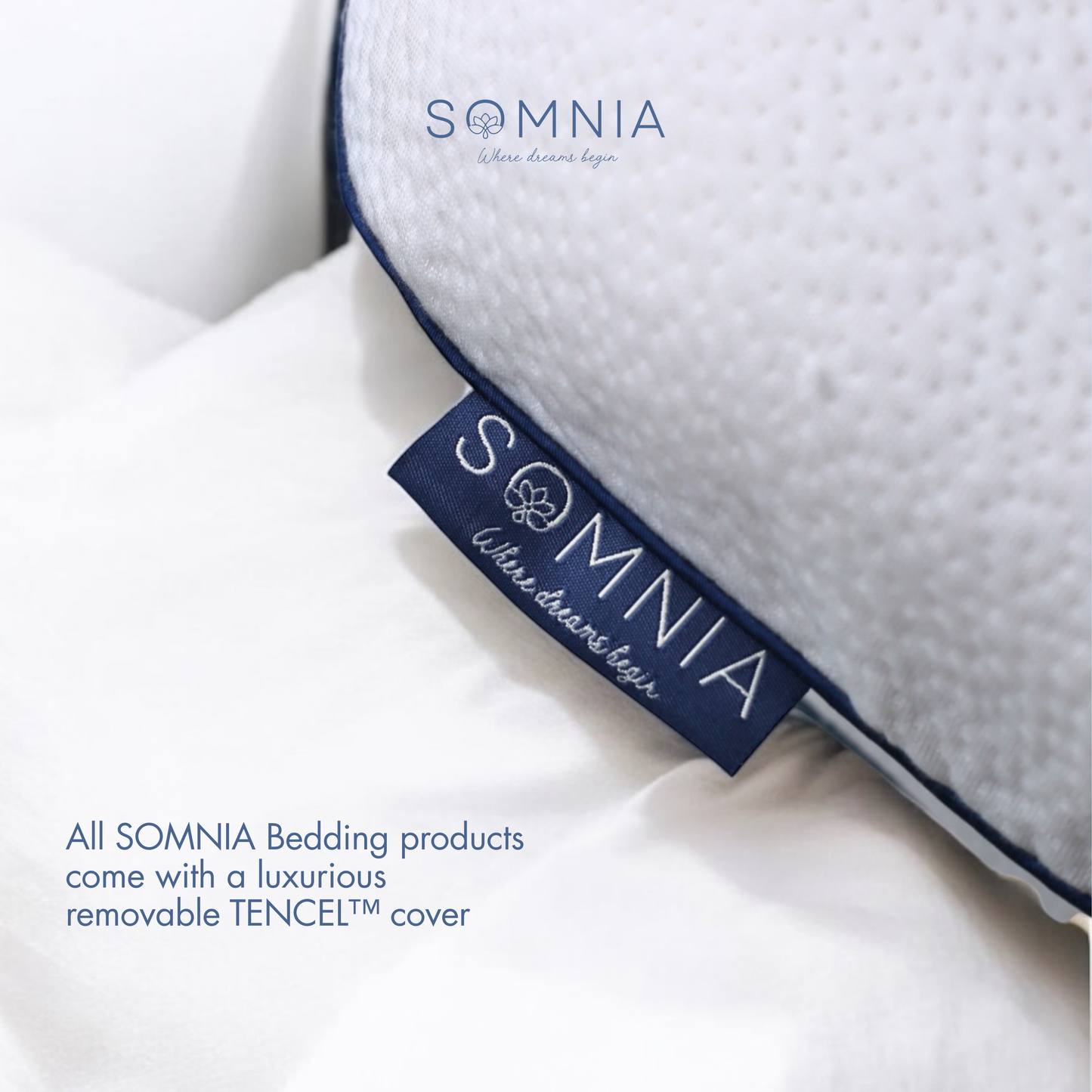 SOMNIA Cloud Pillow - Plush Organic Comfort