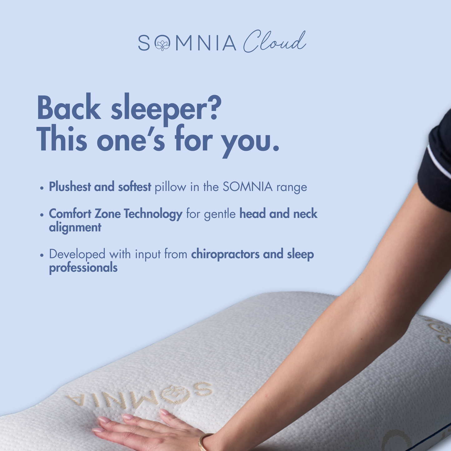SOMNIA Cloud Pillow - Plush Organic Comfort